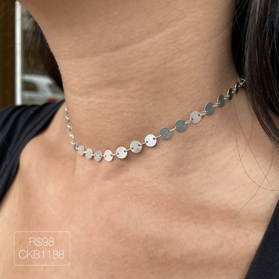 Choker de Moedas Prateada 2022